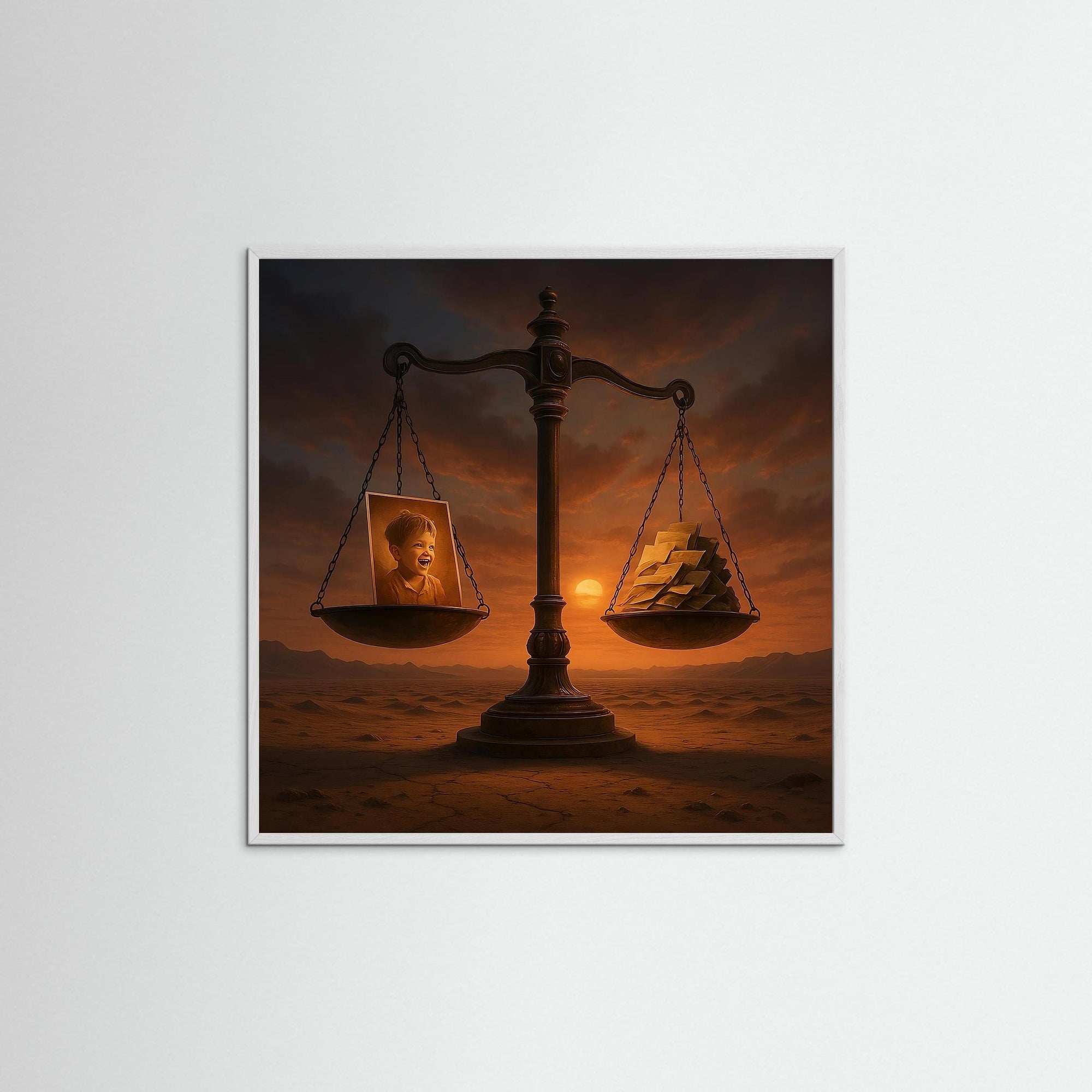 The Weight of Time als Kunstdruck mit weißem Echtholzrahmen