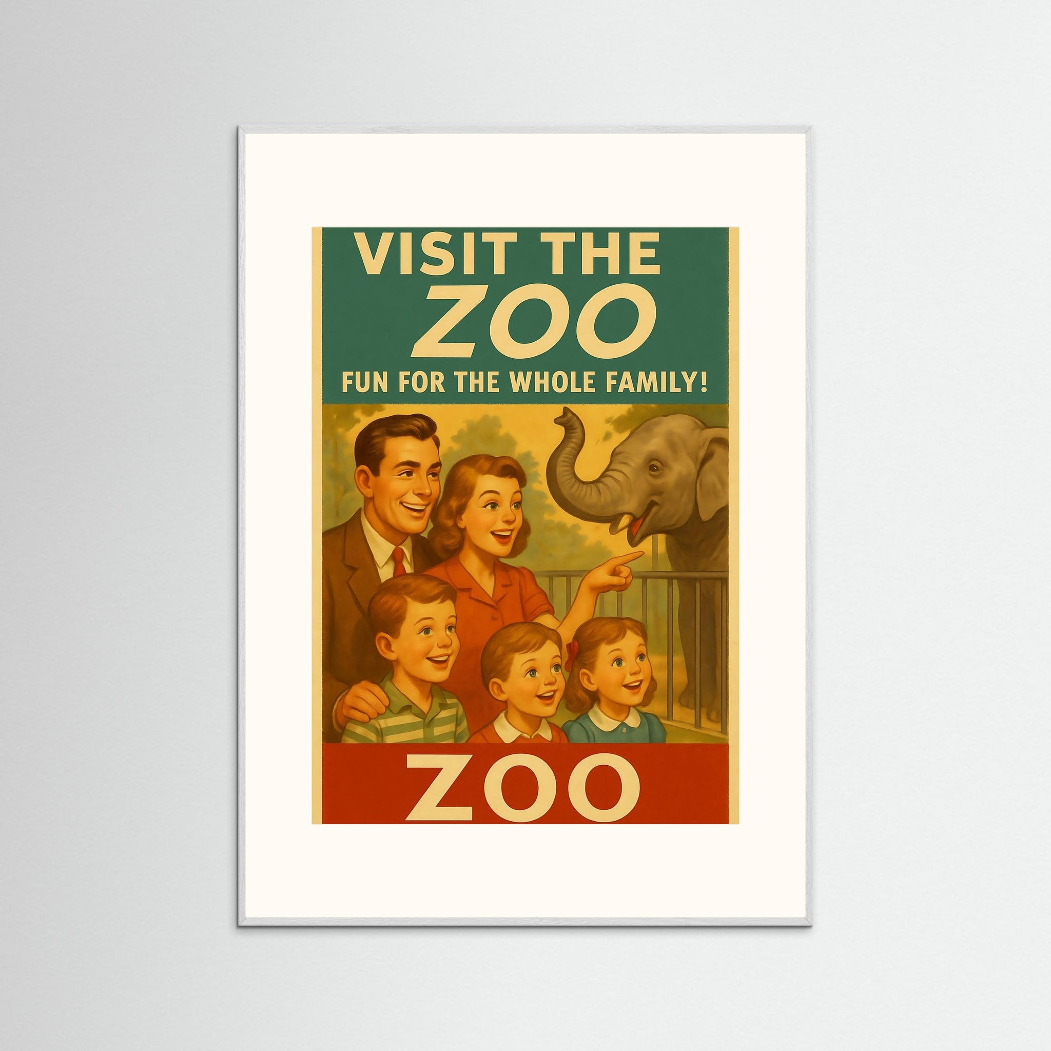 The Zoo als Kunstmotiv mit weißem Echtholzrahmen