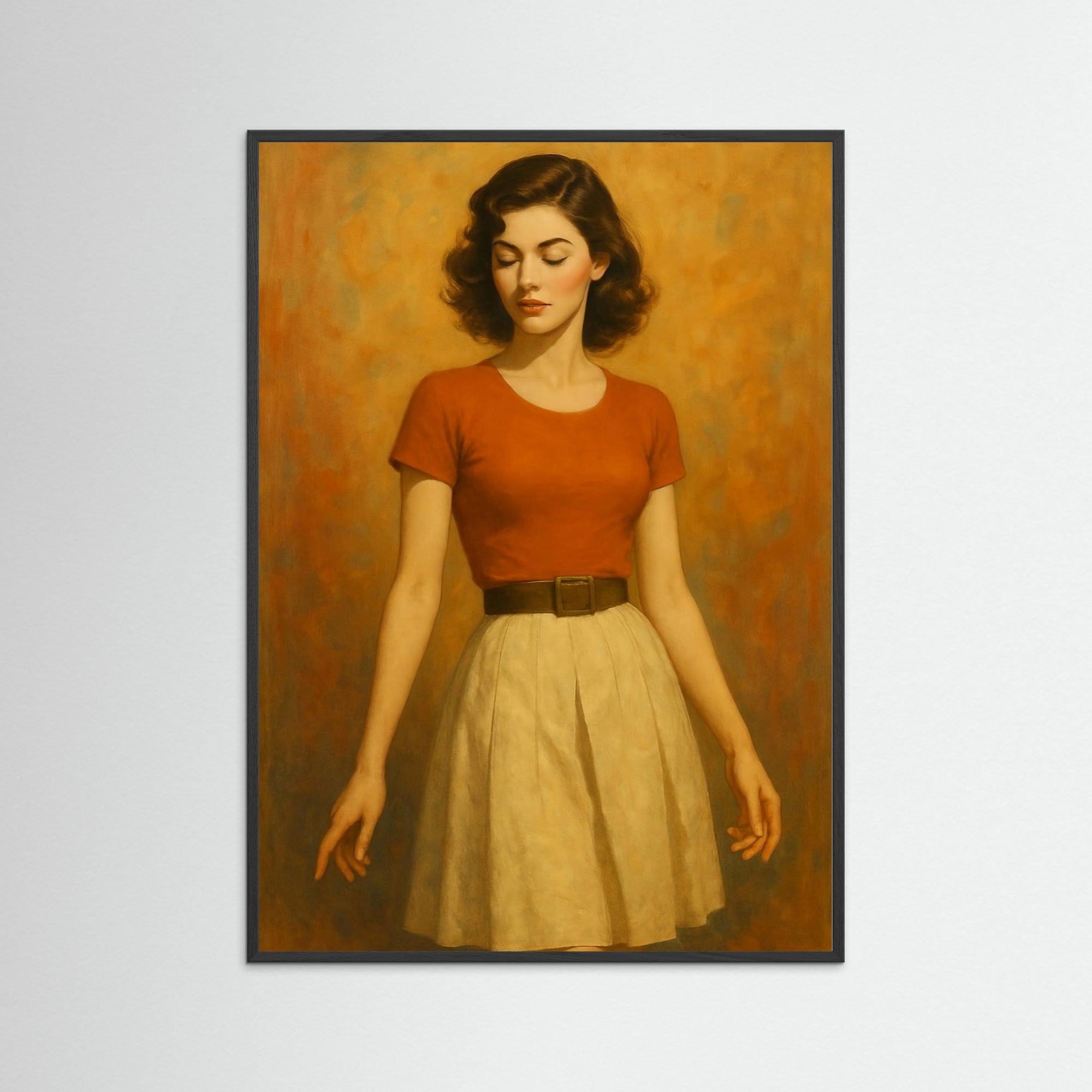 Timeless Elegance als Kunstwerk mit schwarzem Echtholzrahmen