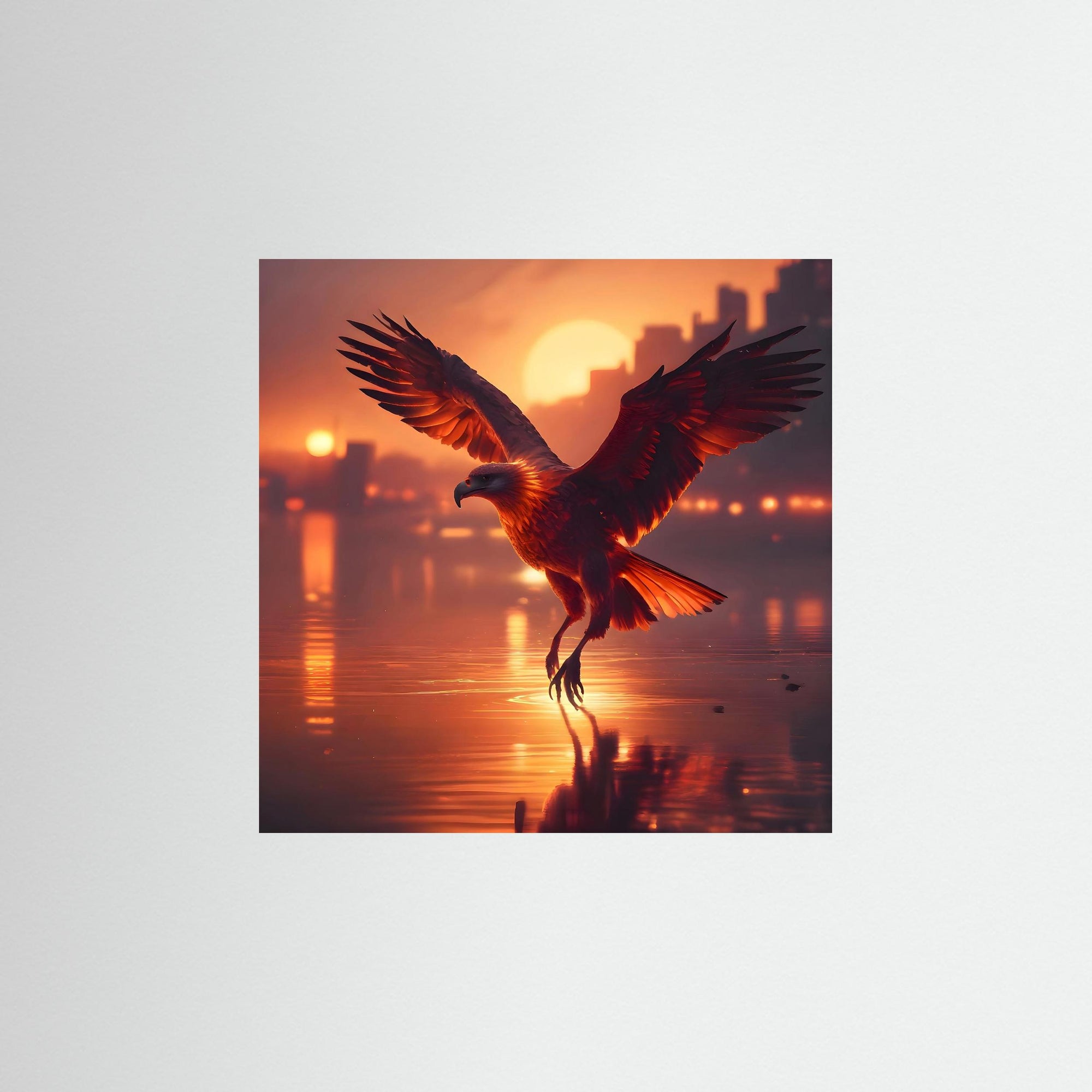 Urban Phoenix als rahmenlose Wandkunst