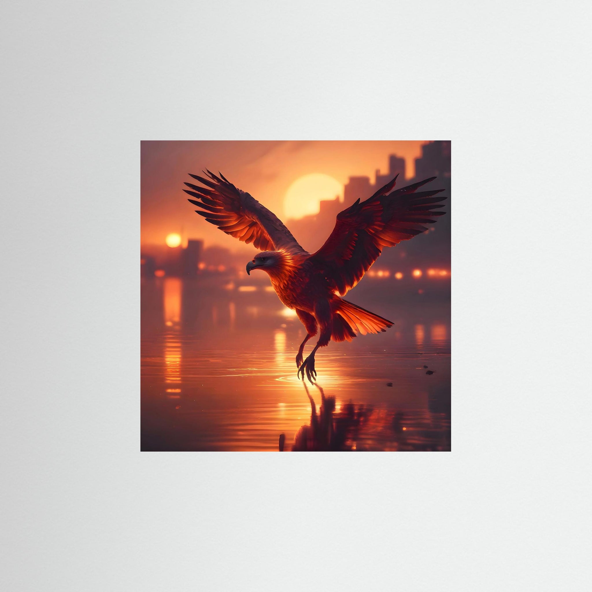 Urban Phoenix als rahmenlose Wandkunst