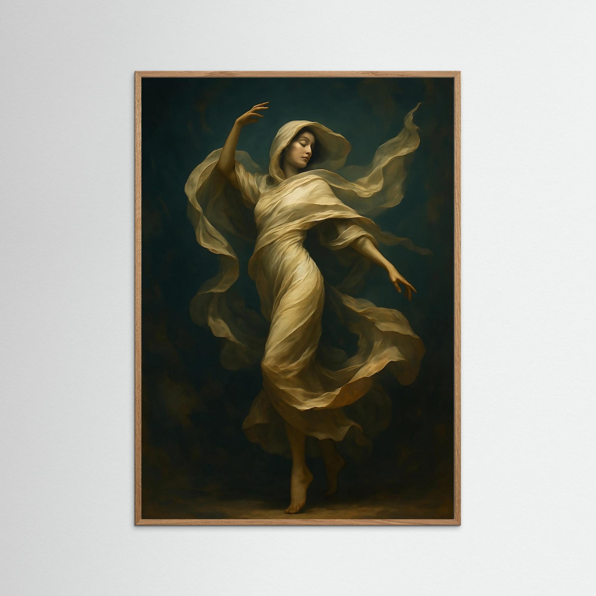 Veil of Grace als Kunstmotiv mit Echtholzrahmen in Eiche Natur