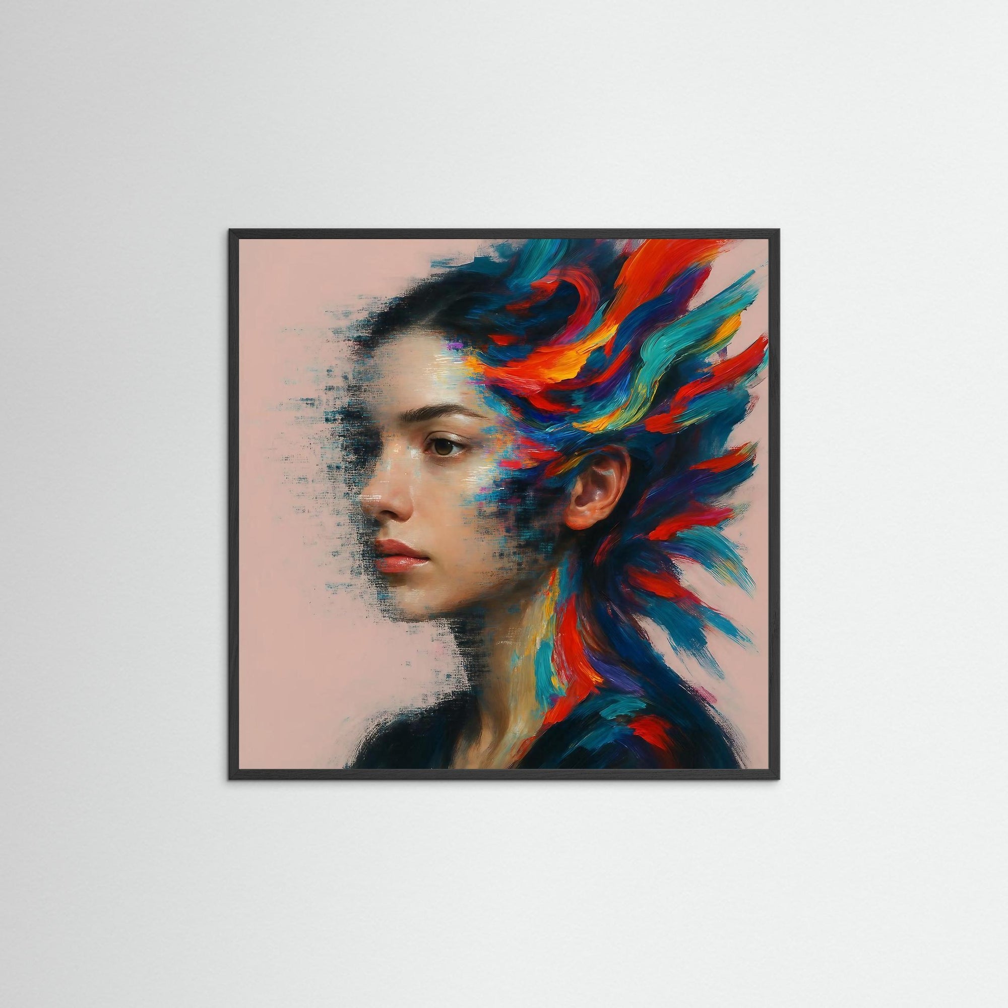 Vision in Color als Kunstmotiv mit schwarzem Echtholzrahmen