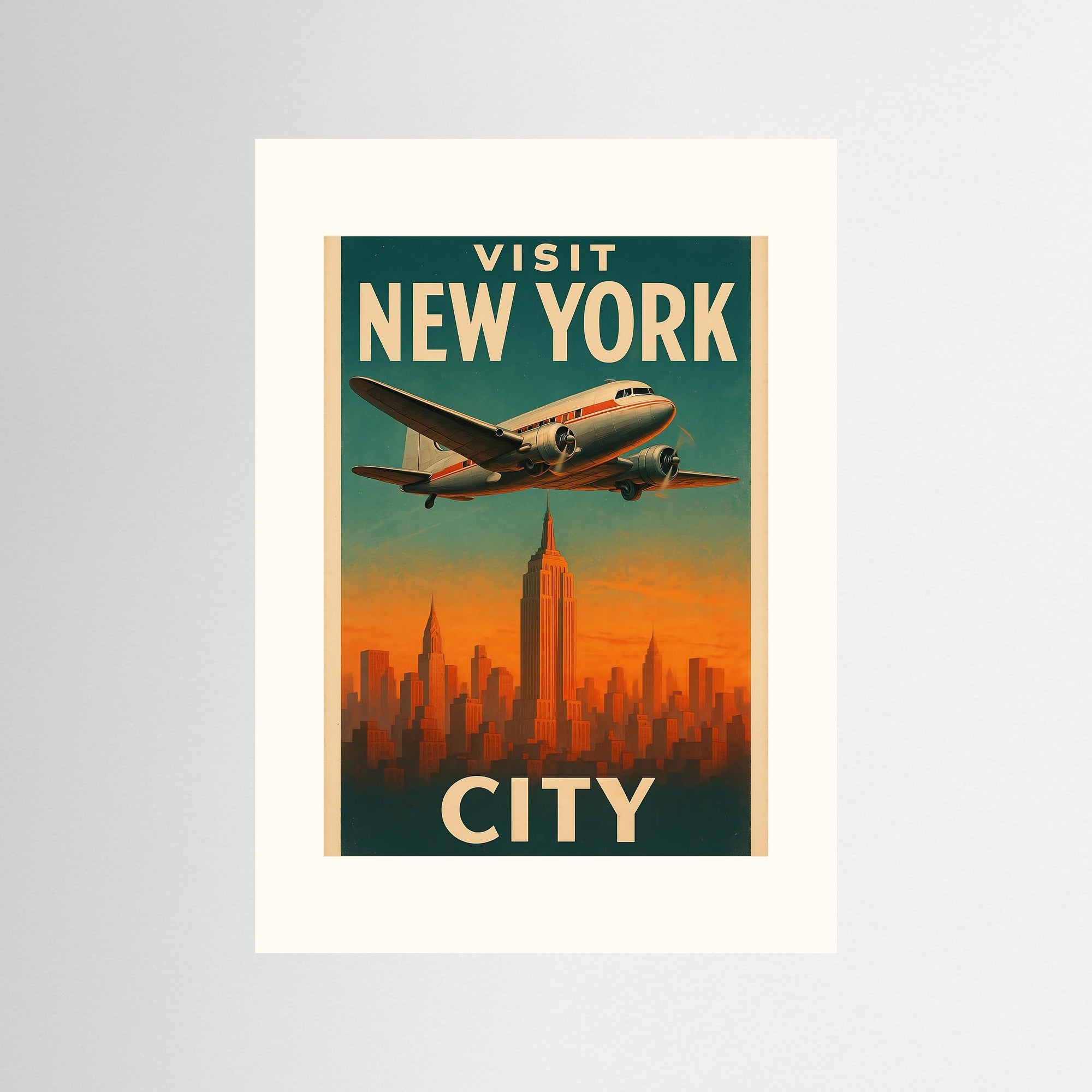 Visit New York City als rahmenlose Wandkunst