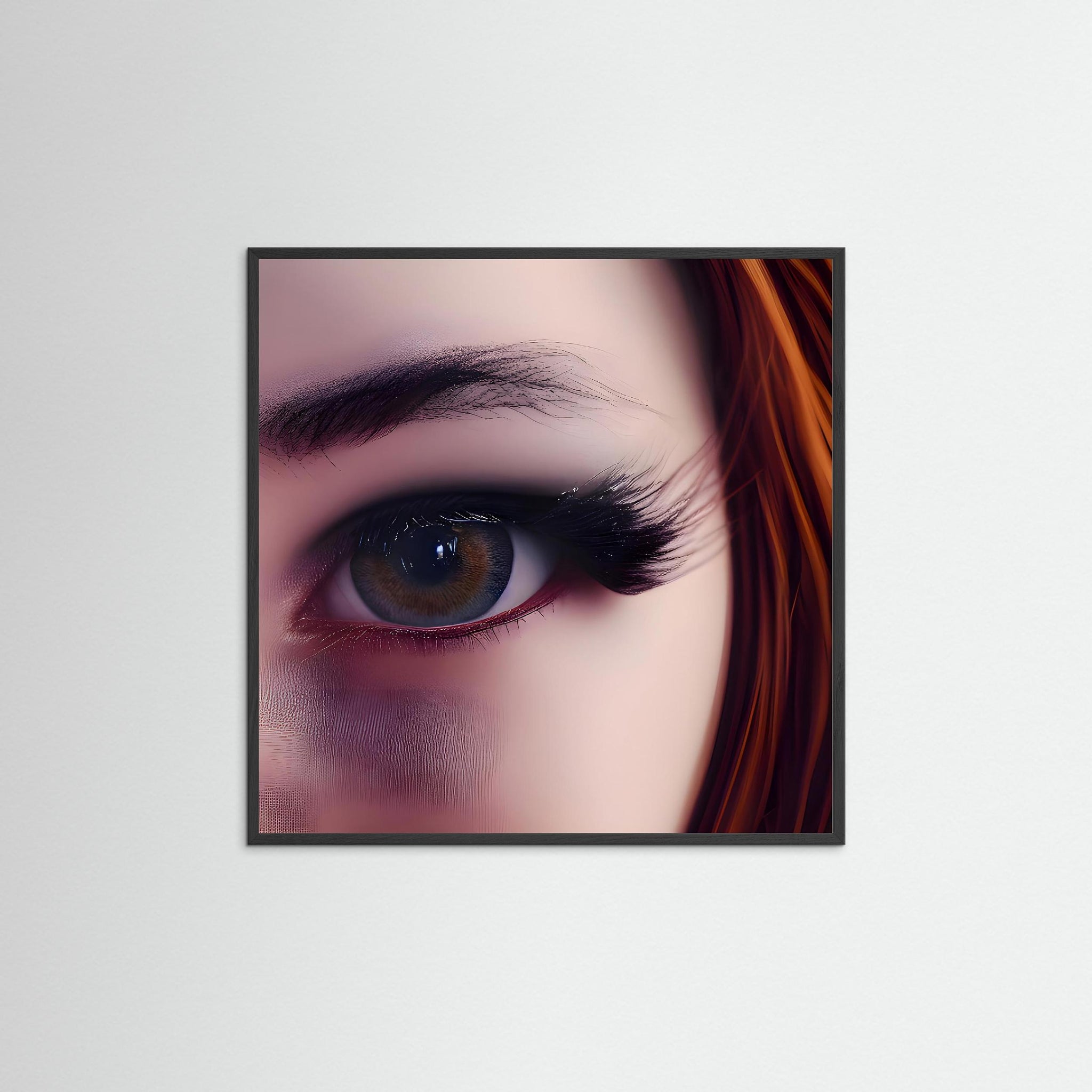 Watch in my Eyes als Kunstwerk mit schwarzem Echtholzrahmen
