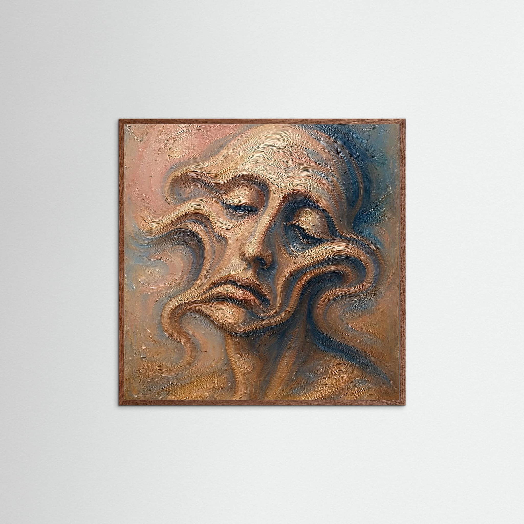 Whispers of the Mind als Kunstwerk mit Echtholzrahmen in Dunkler Eiche