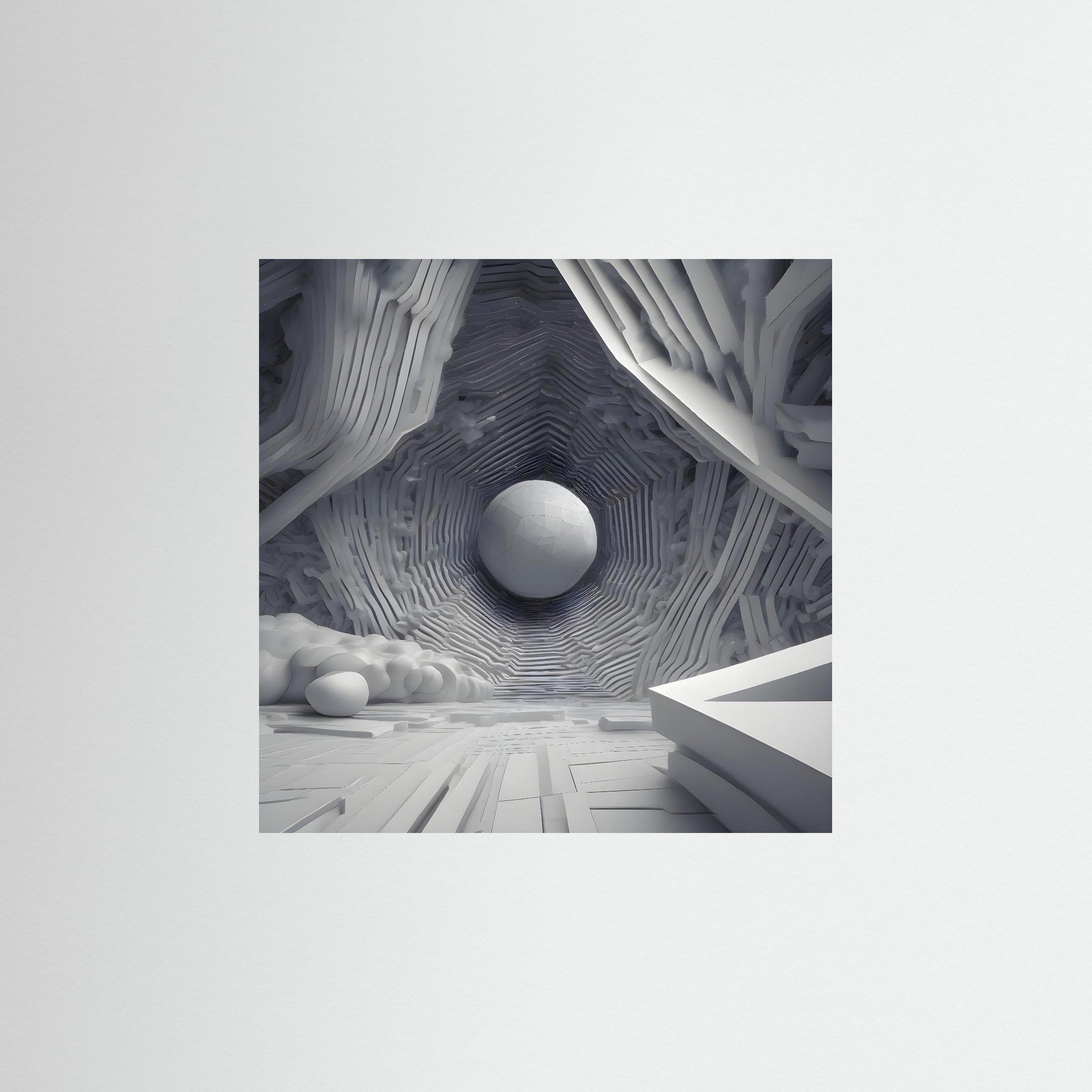 White Core als rahmenlose Wandkunst