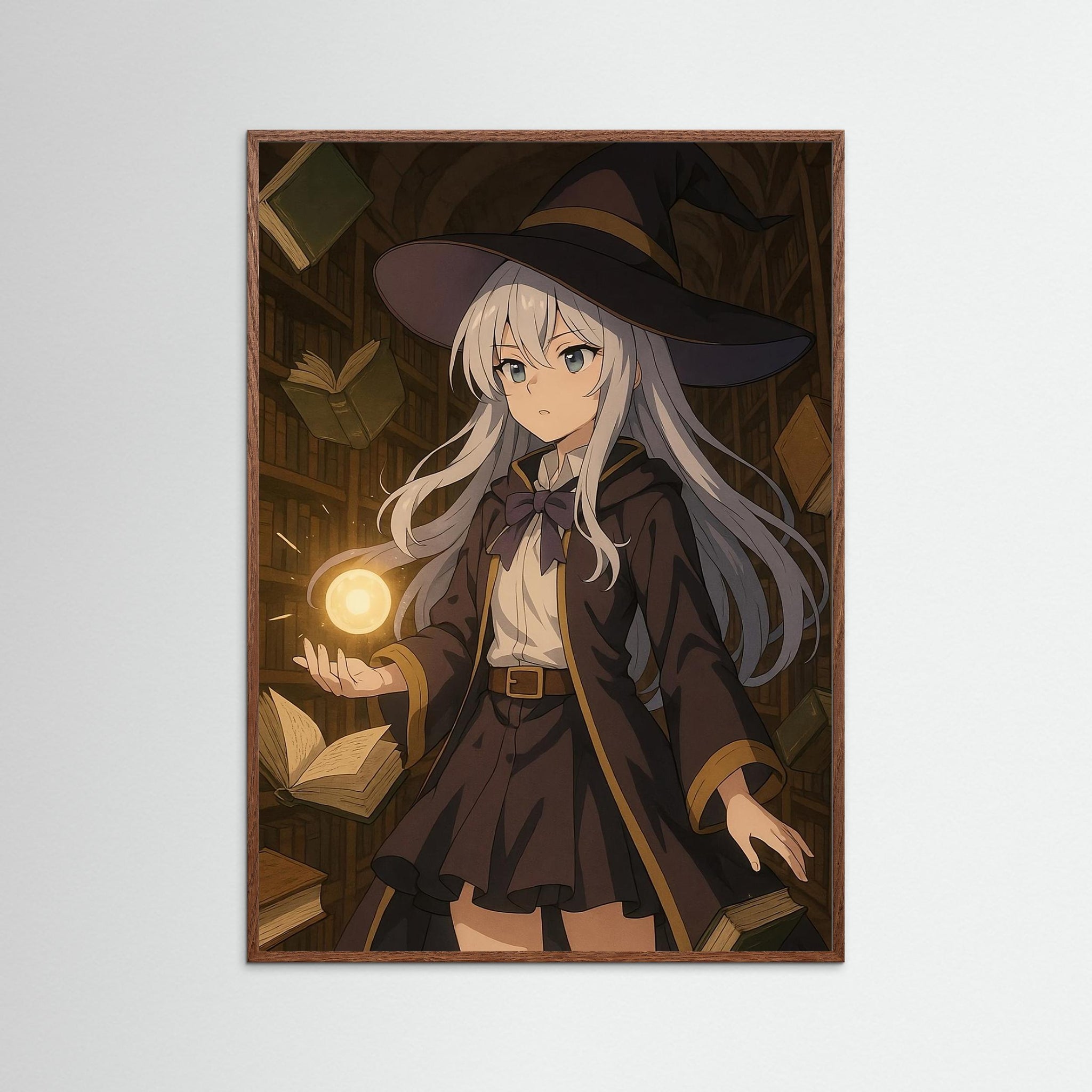 Witchcraft Glow als Kunstwerk mit Echtholzrahmen in Eiche Dunkel