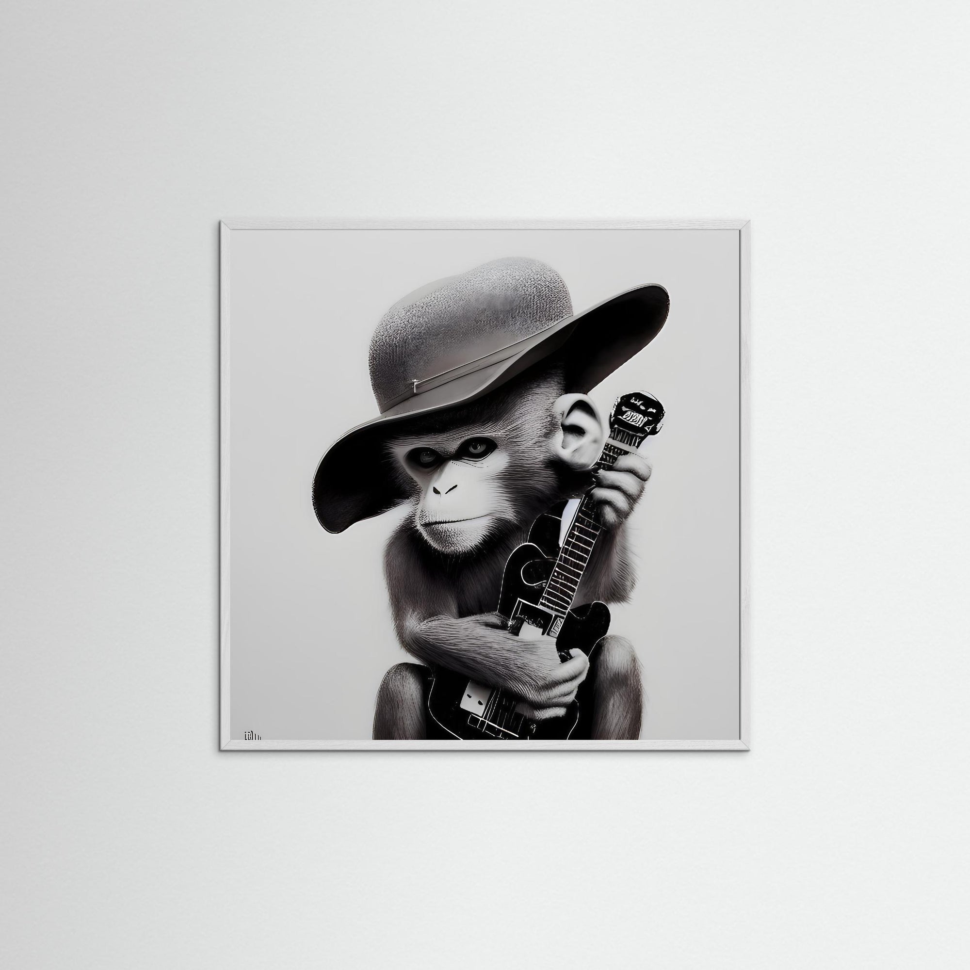 Guitar Playing Ape – AI Art (Print)