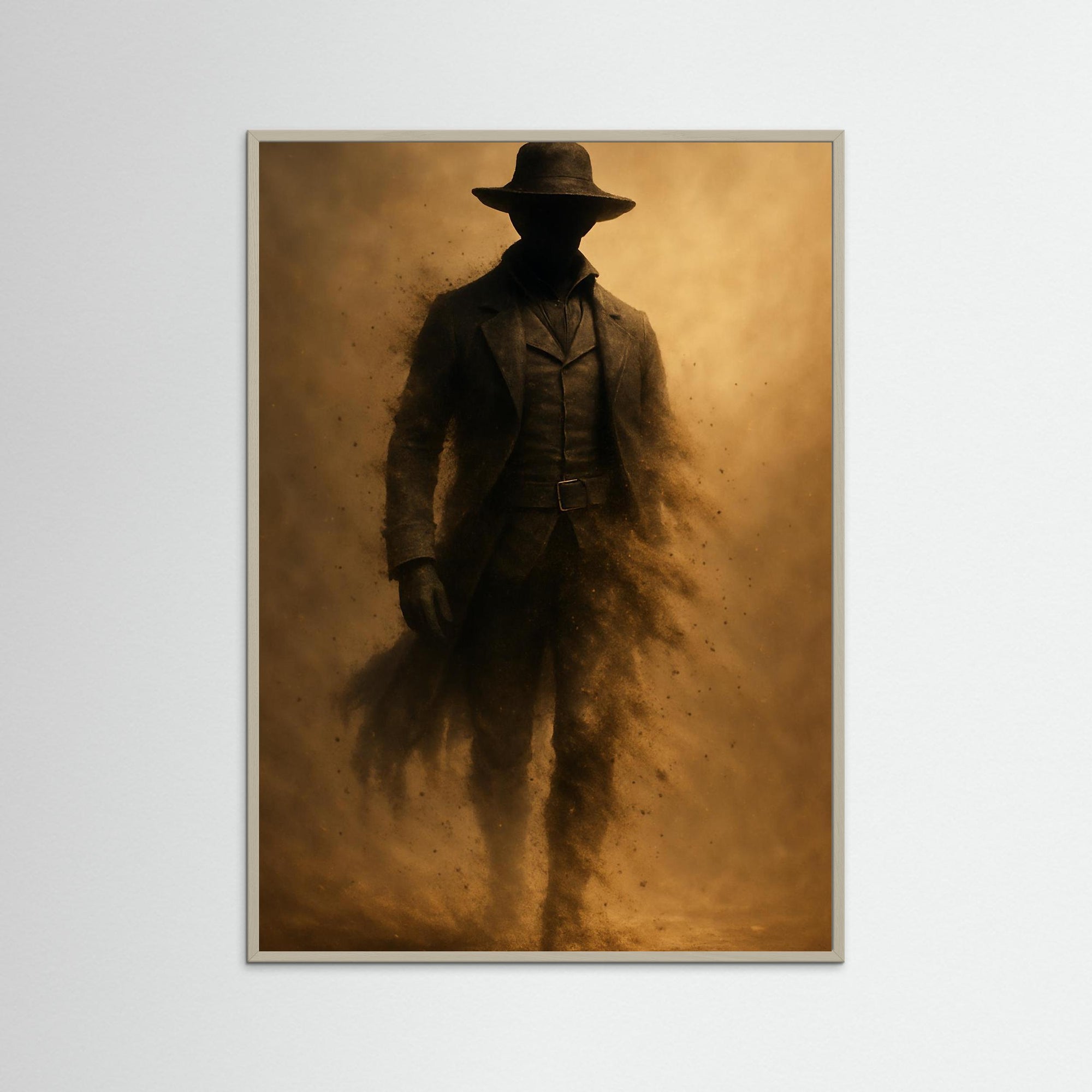 Wyatt Earp als Kunstwerk mit grauem Echtholzrahmen