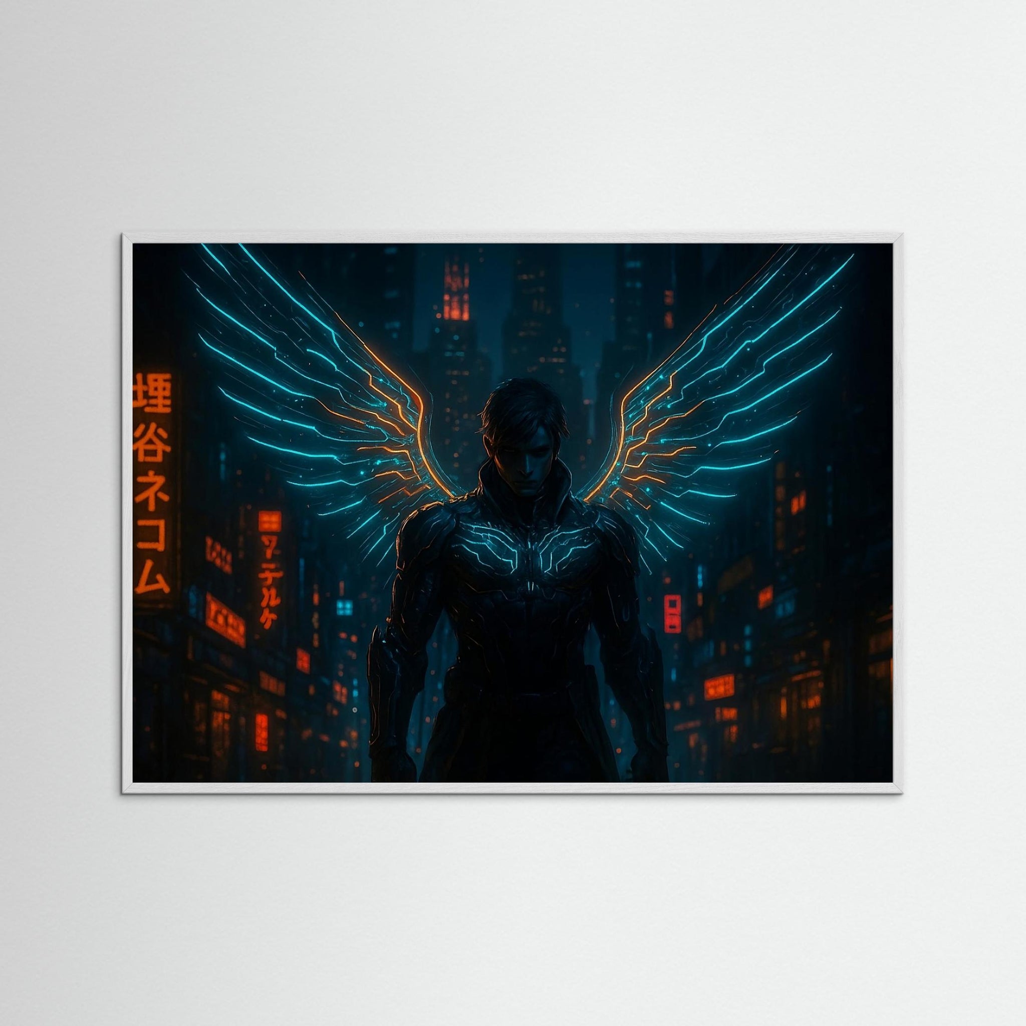 Cyberpunk Angel – AI Art (Print)