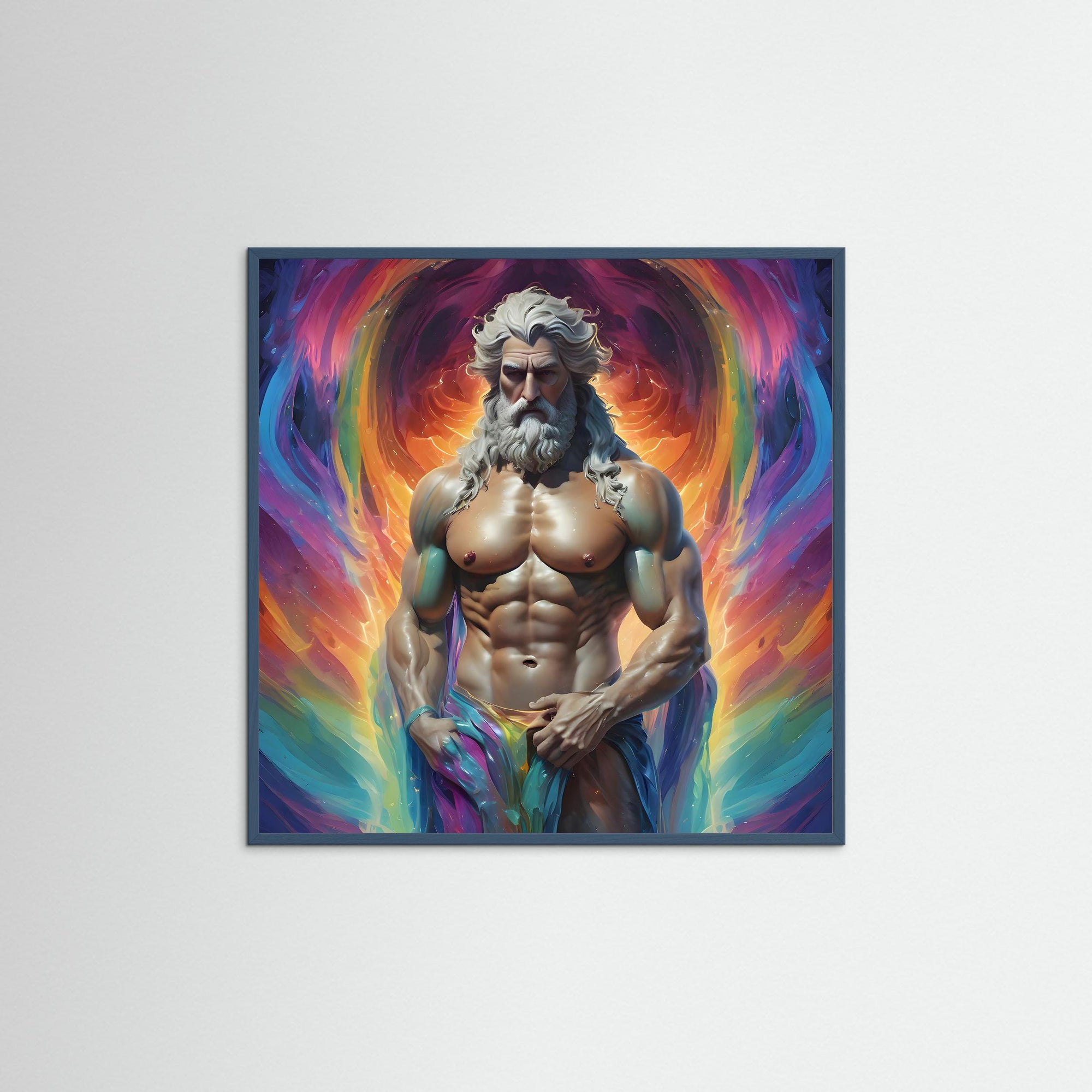 Zepharion als Kunstmotiv mit Echtholzrahmen in Petrol